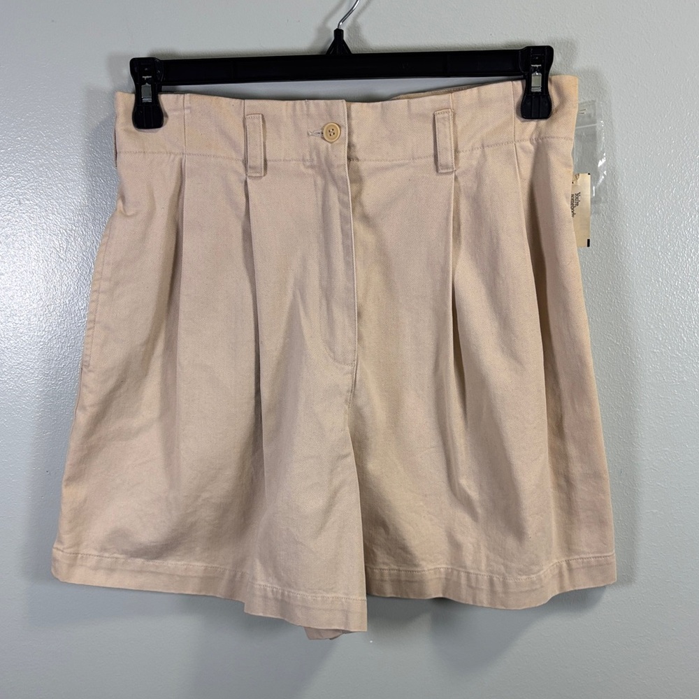 Vintage 90s Anne Klein High Waisted Cotton Khaki Shorts Sz 12 NWT
